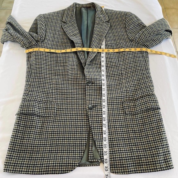 Hart Schaffner Marx CASHMERE Classic Houndstooth Blazer Sport Coat 44L - Picture 7 of 12